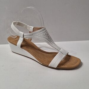 Alfani "NWOB" White Step 'N Flex Vacanzaa Coquette Bohemian Wedge Sandals Size 9